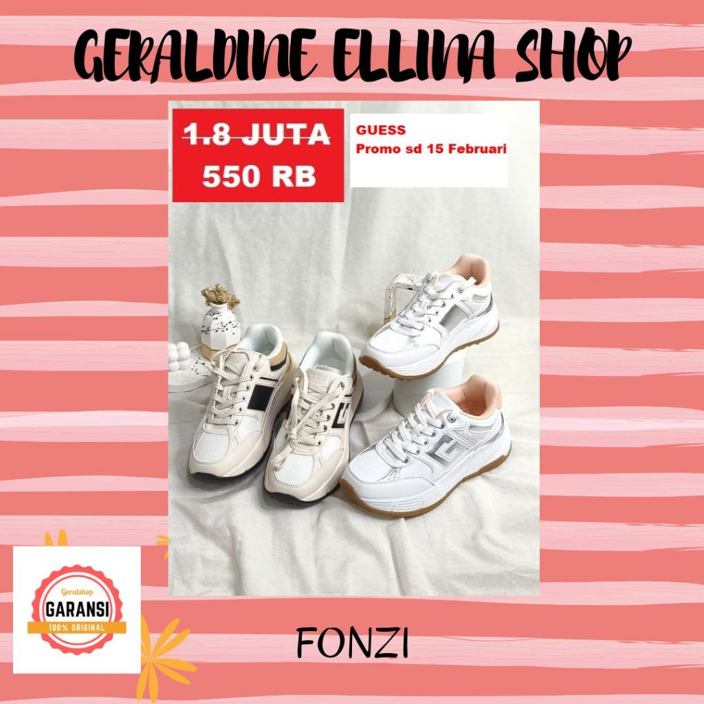 Sepatu sneakers Guess wanita 100% original SALE FONZI