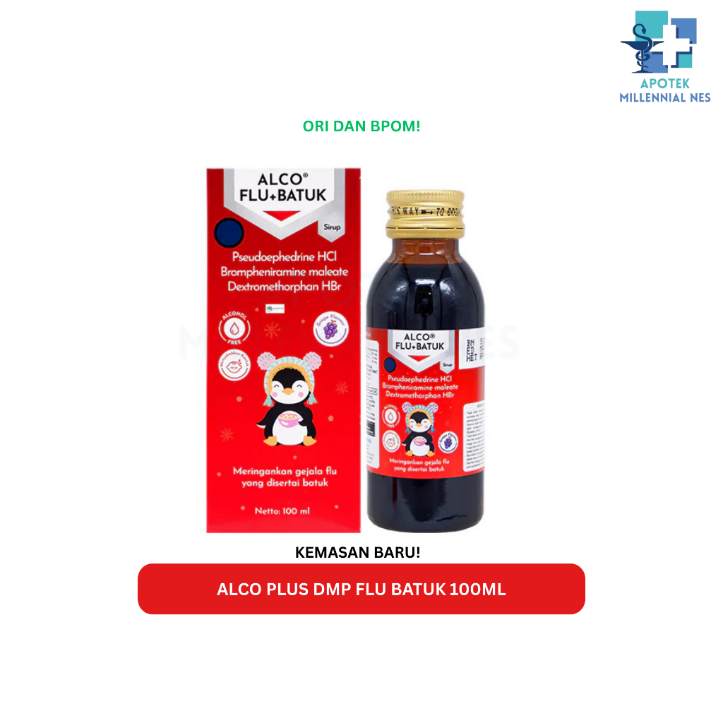 ALCO PLUS DMP SIRUP 100ML - REDAKAN FLU DAN BATUK - OBAT FLU BATUK