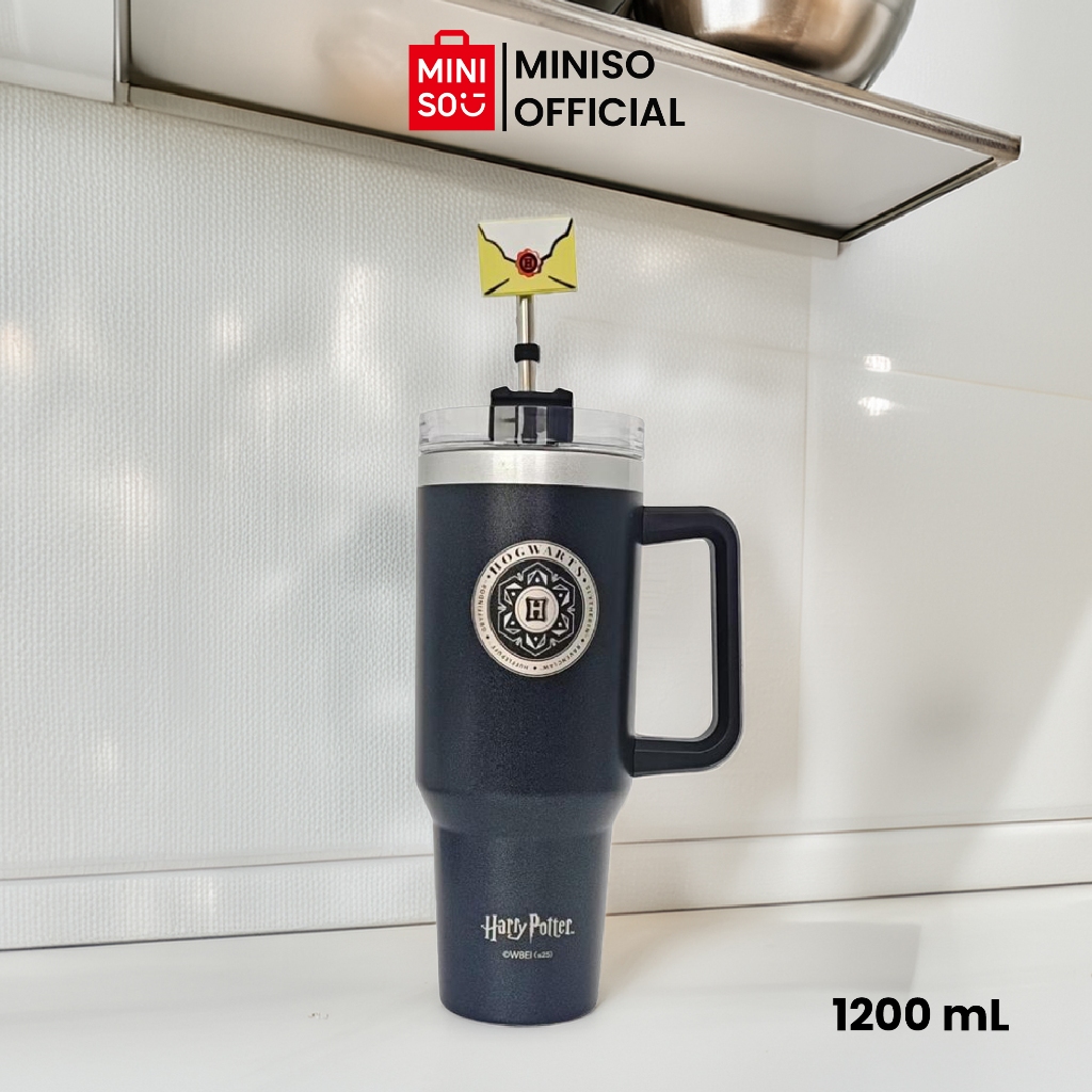 Miniso Harry Potter Tumbler Jumbo 1200ml – Botol Minum Stainless Steel Double Wall Sedotan | Thermal
