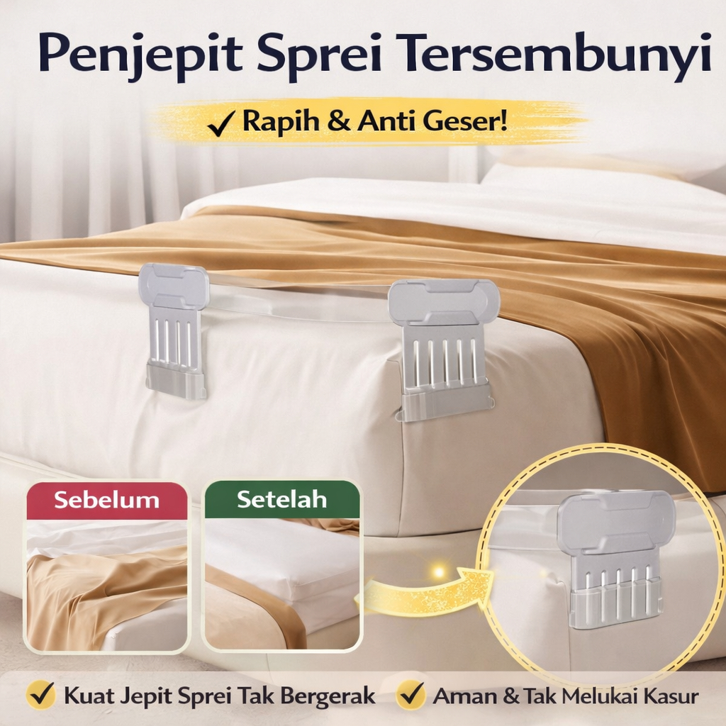 Anti Slip Untuk Tidur Nyenyak  Penjepit Sprei Berdiri Multifungsi Penjepit Sprei/Anti Slip/Multifung