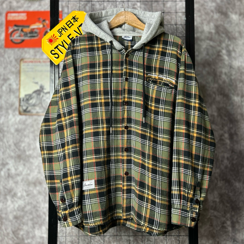 outter jaket flannel pvnchline original korea hoodie oversize veterano murayama hiphop