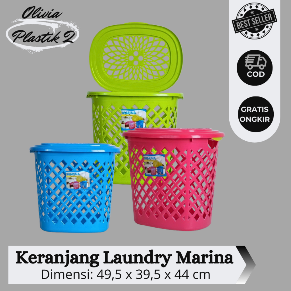Keranjang Baju Laundry Basket Tutup/Tempat Pakaian Kotor LUXIO (KHUSUS INSTAN/ SAMEDAY)