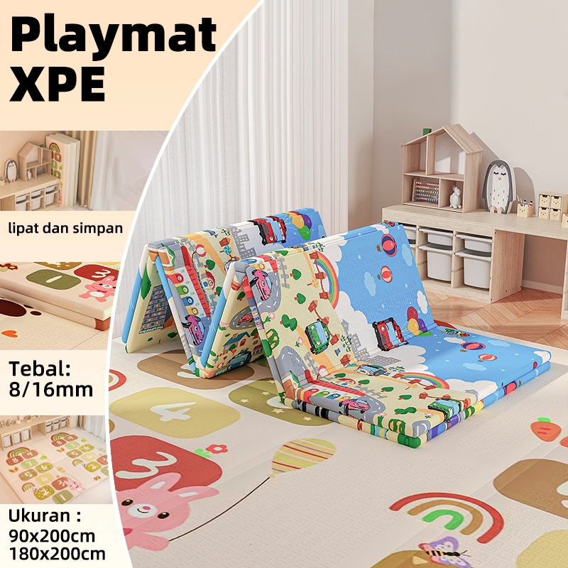 Playmat Bayi Karpet Lipat Playmat Matras Bayi 180x200cm Karpet Lipat Bayi Tikar Anak XPE Karpet Tika