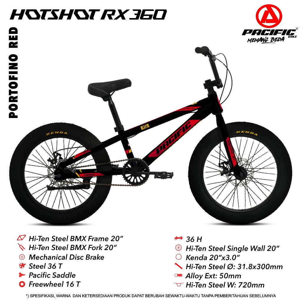 SEPEDA BMX ANAK LAKI LAKI 20 INCH PACIFIC HOTSHOT RX 360 REM CAKRAM BAN 3.0