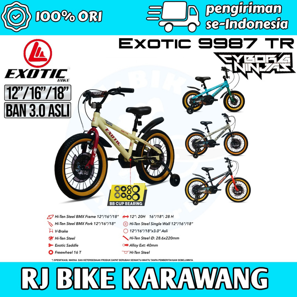 SEPEDA ANAK COWOK BMX EXOTIC 9987 TR BAN BESAR 3.0 ORIGINAL