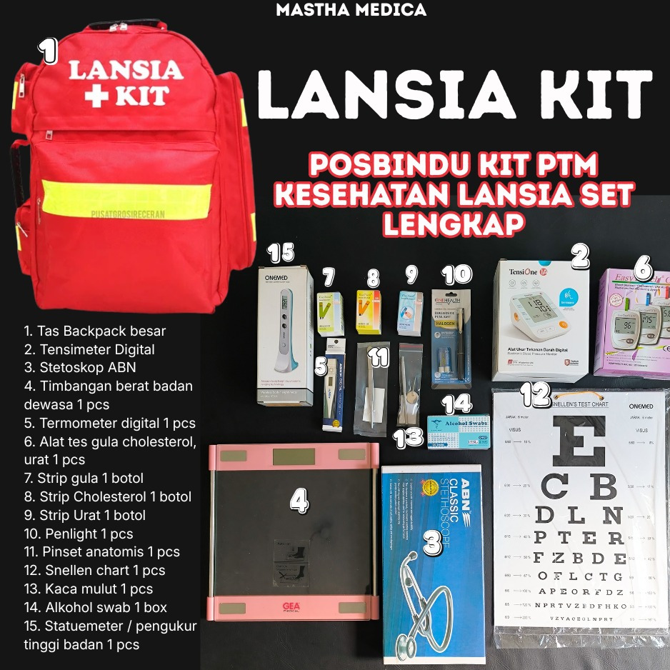 Lansia Kit Posbindu Kit PTM Kesehatan Lansia Set Lengkap