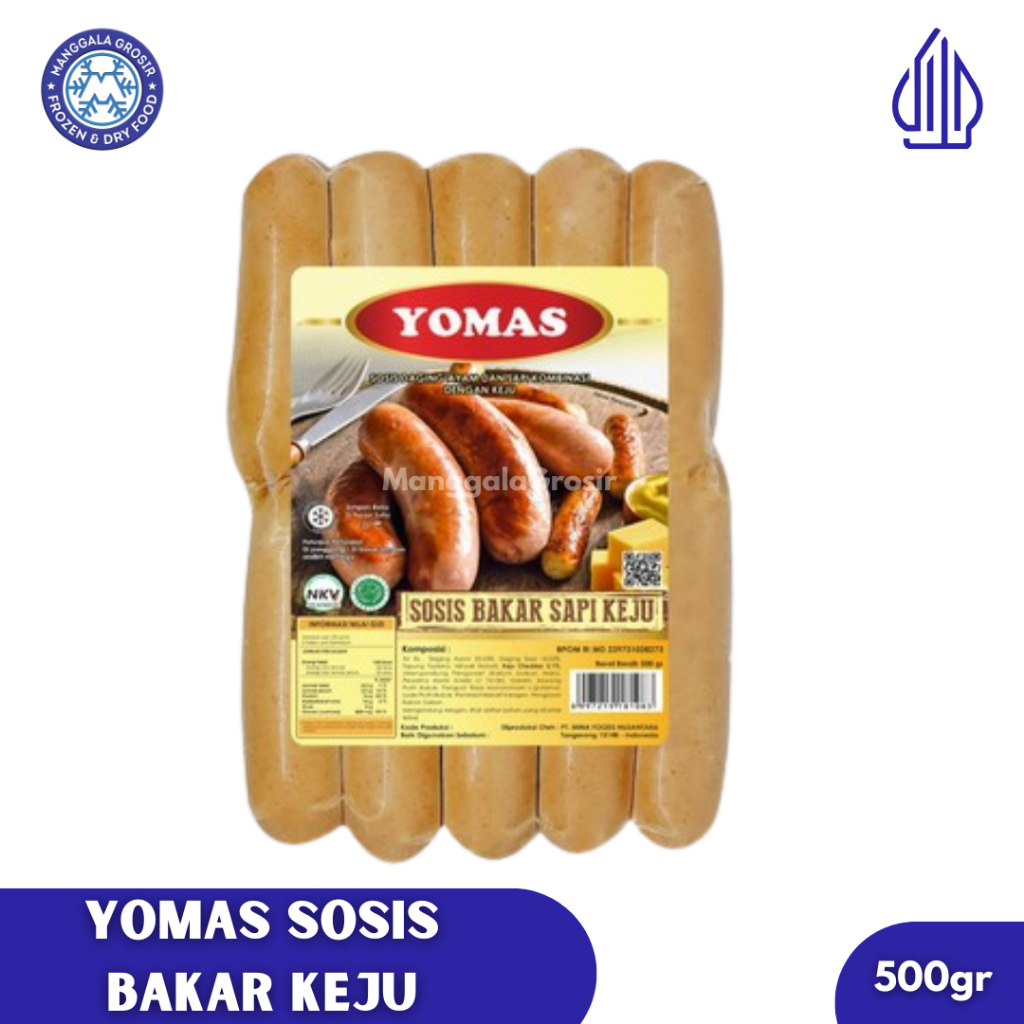 Yomas Sosis Bakar Keju / Sosis Sapi Bakar Isi Keju 10pcs 500gr