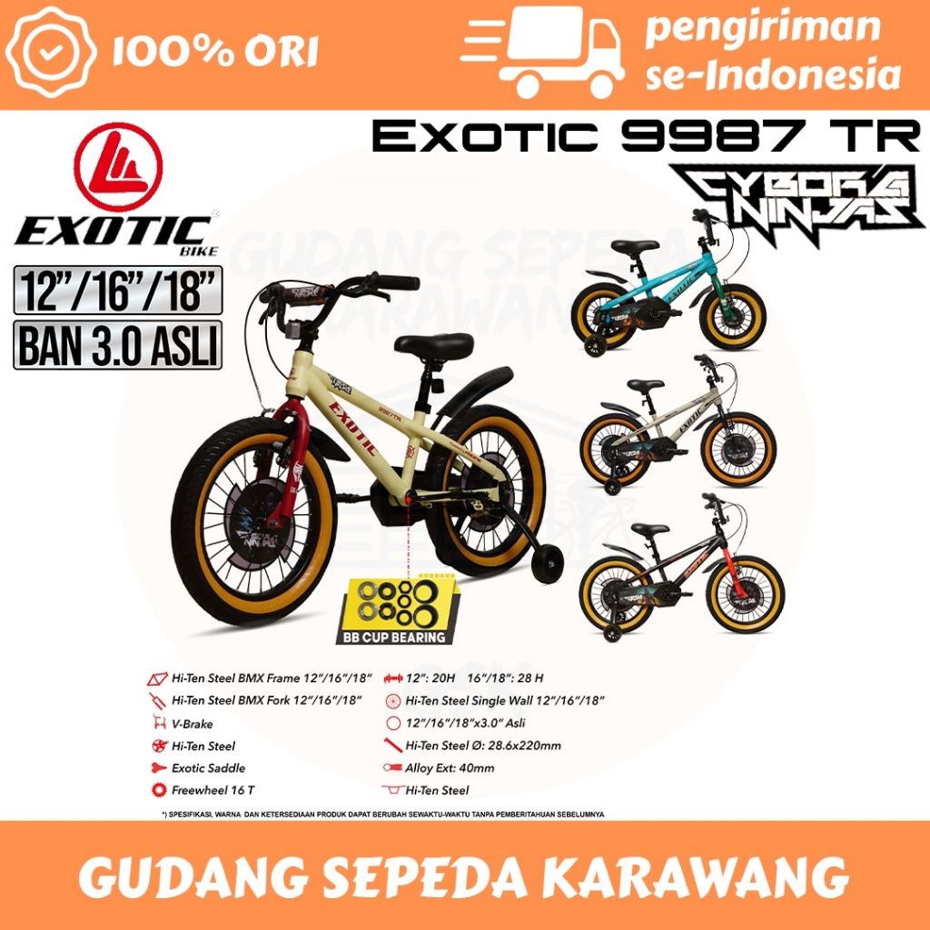 SEPEDA ANAK COWOK BMX EXOTIC 9987 TR BAN BESAR 3.0 ORIGINAL