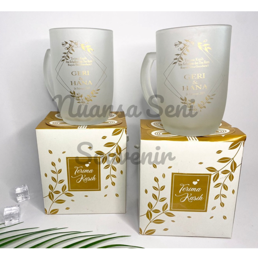 Souvenir Tumbler Minum Kaca Doff Gelas Jus Mug Oval Gelas Slim CL Jumbo Cangkir Sablon Kemas Box