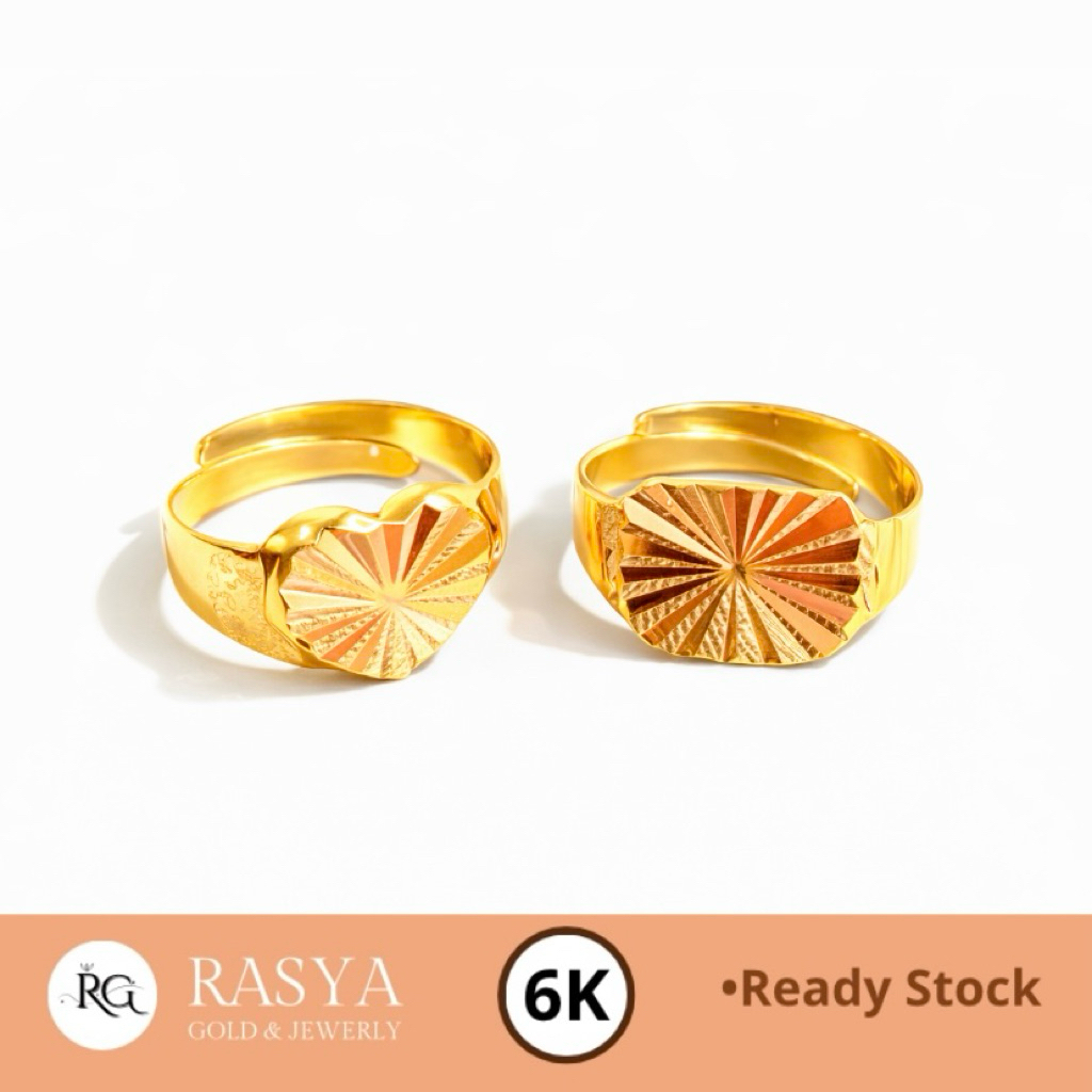 Cincin Emas Bayi Model Love Persegi Cincin Emas Anak Rasya Gold