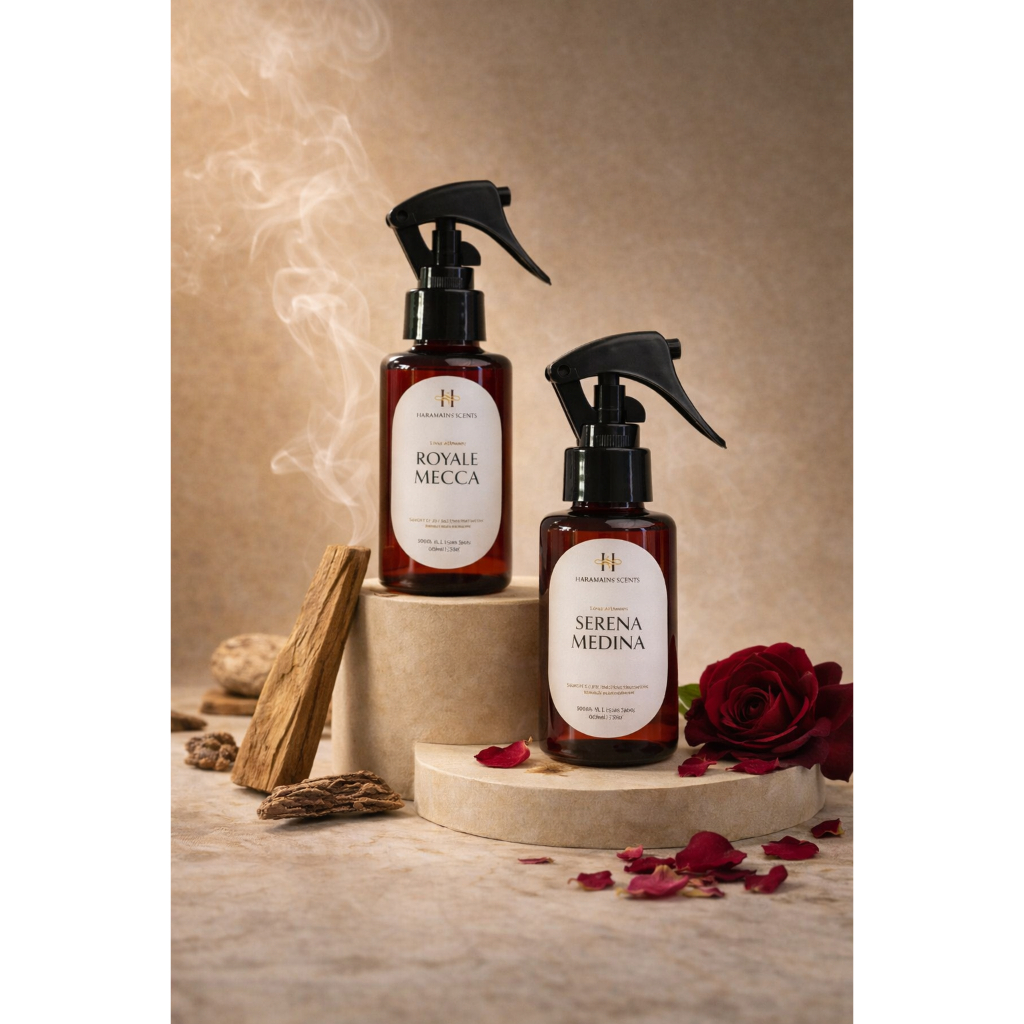 MUSLIMAH BASIC - Haramain Scents 60ml (Room & Linen Spray, Mekkah, Madinah, Parfum Ruangan Islami, S