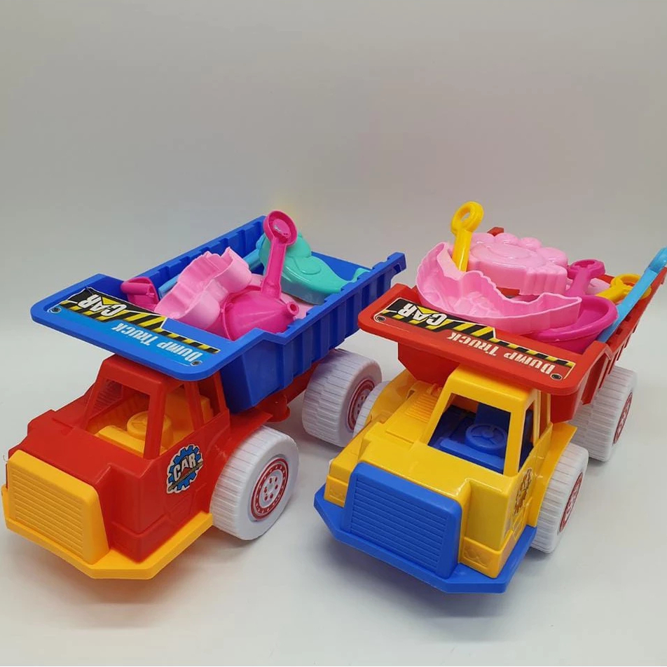 MAINAN ANAK MOBIL DUMP TRUCK PASIR PANTAI + CETAKAN + SEKOP [AK35] - MAINAN MOBIL TRUK KONSTRUKSI PA