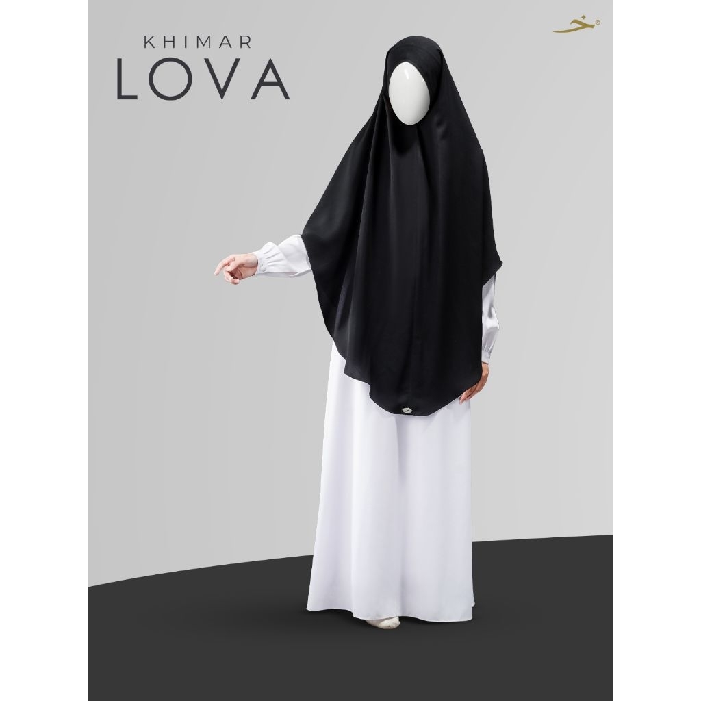 LOVA Khimar JETBLACK NON PET Oval • Khadijah Indonesia #dhiyasyari #khadijahindonesia