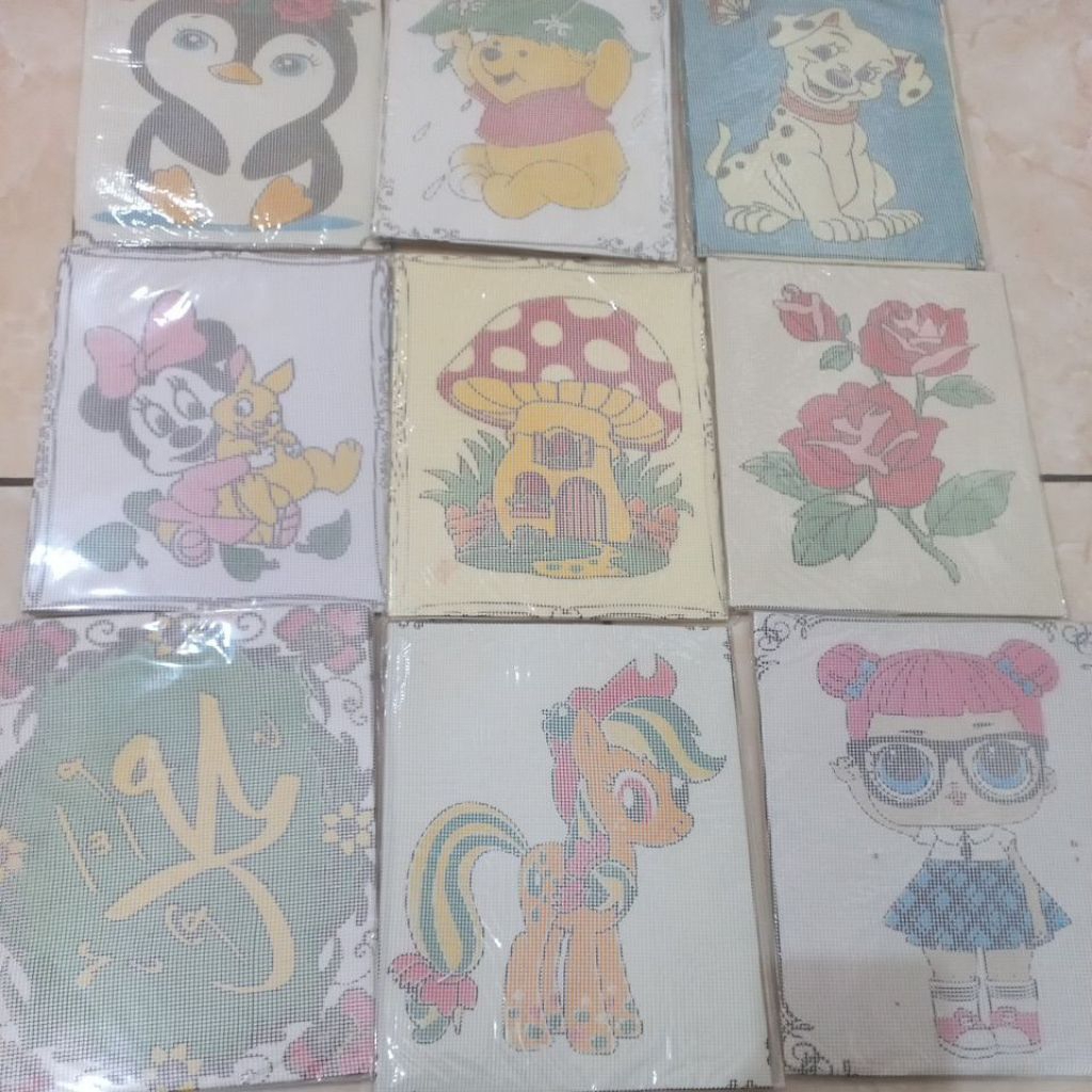 Kristik Strimin, paket kristik murah, lengkap Benang dan jarum