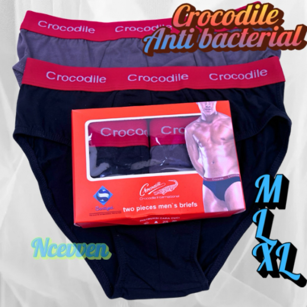 3pcs Celana dalam cd pria dewasa crocodile brief anti bacteria katun jumbo size M L XL original disc