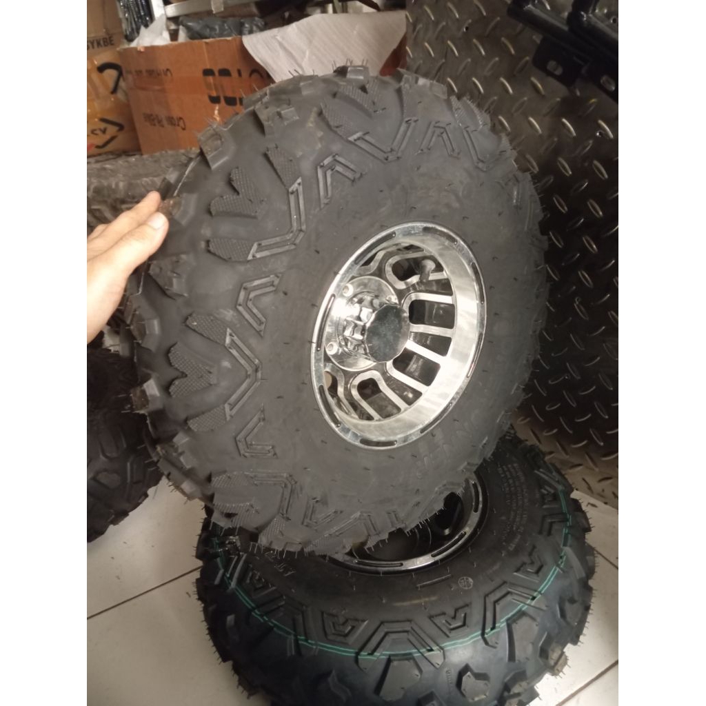 2 set BAN + VELG ATV RING 8 BAGIAN BELAKANG UKURAN 18X9.50-8
