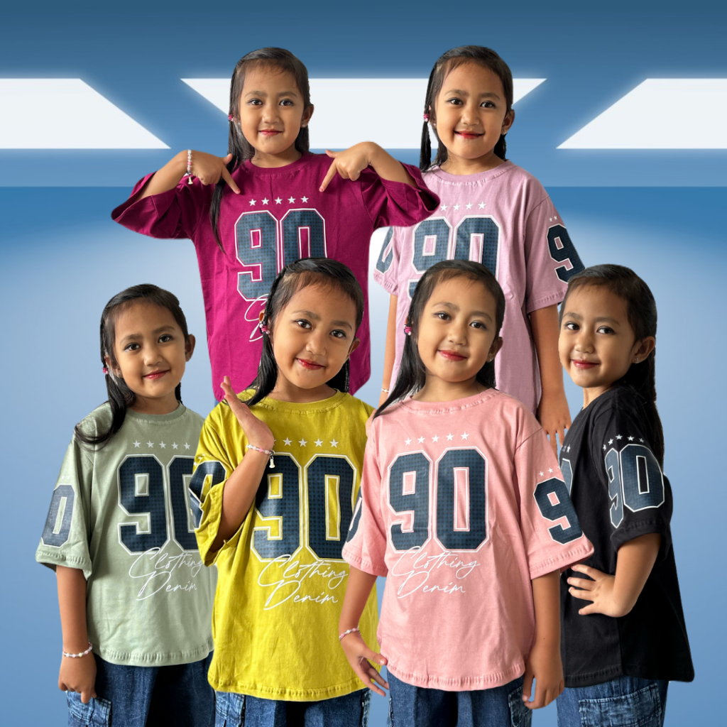 Isyfana Kids Setelan anak Jersey 90 usia 3-14 Tahun kekinian dan trendi Catton Combed 24s mix SOft L