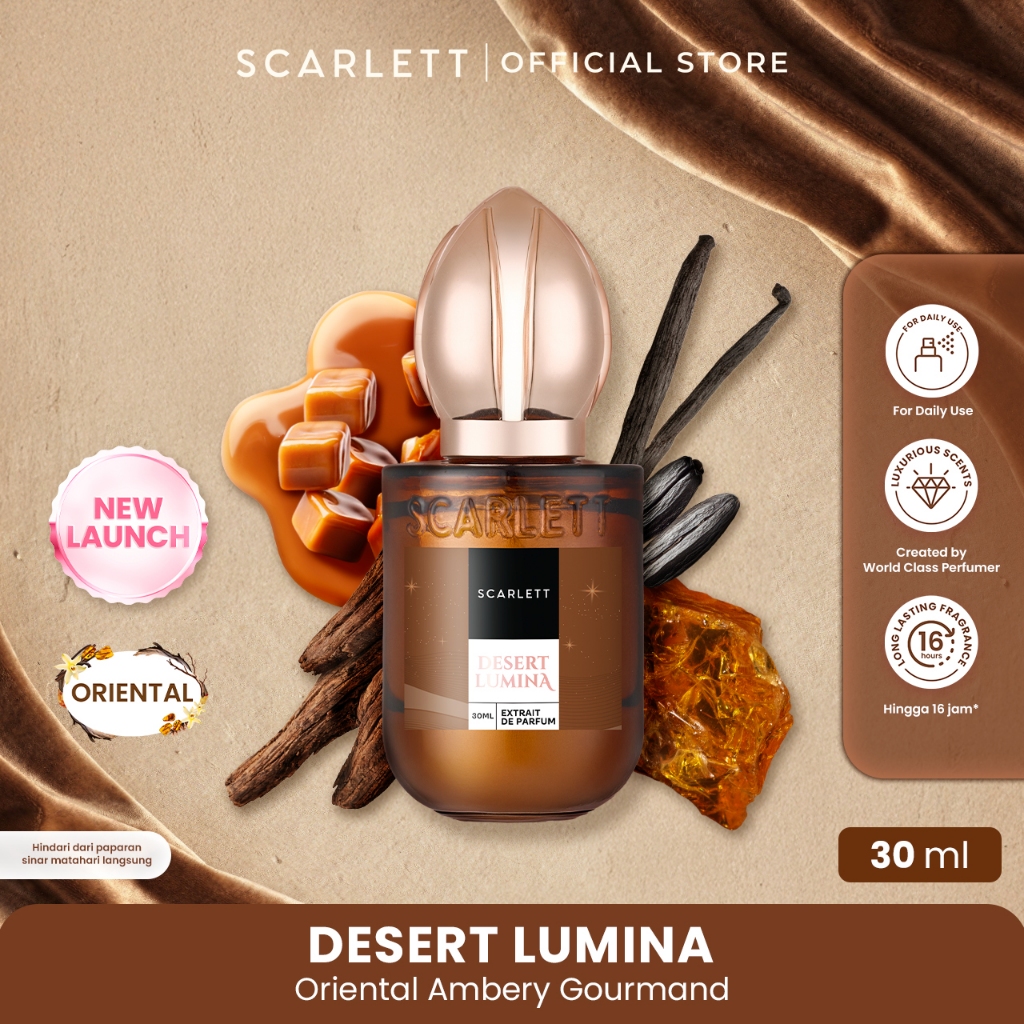 NEW Scarlett Extrait de Parfum 30ml - Desert Lumina - The Golden Scents - Wangi amber gourmand yang 