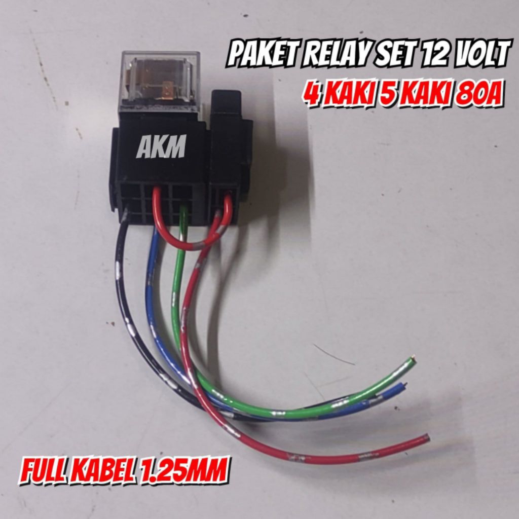 Soket Relay 4 Kaki 5 Kaki 12v 80a Untuk Klakson Lampu Tembak Motor Mobil