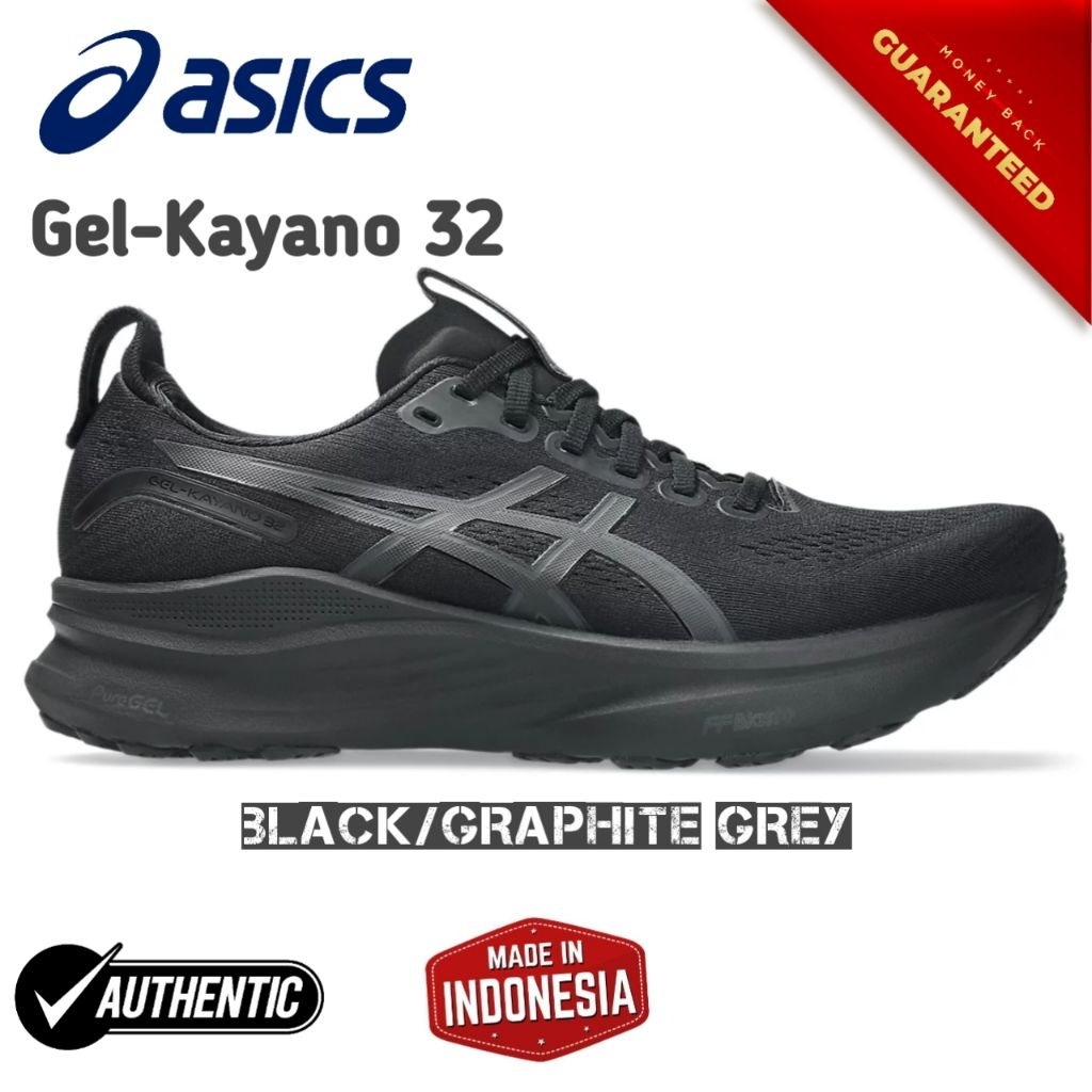 Asics Men's Gel Kayano 32 Black Graphite Grey Original