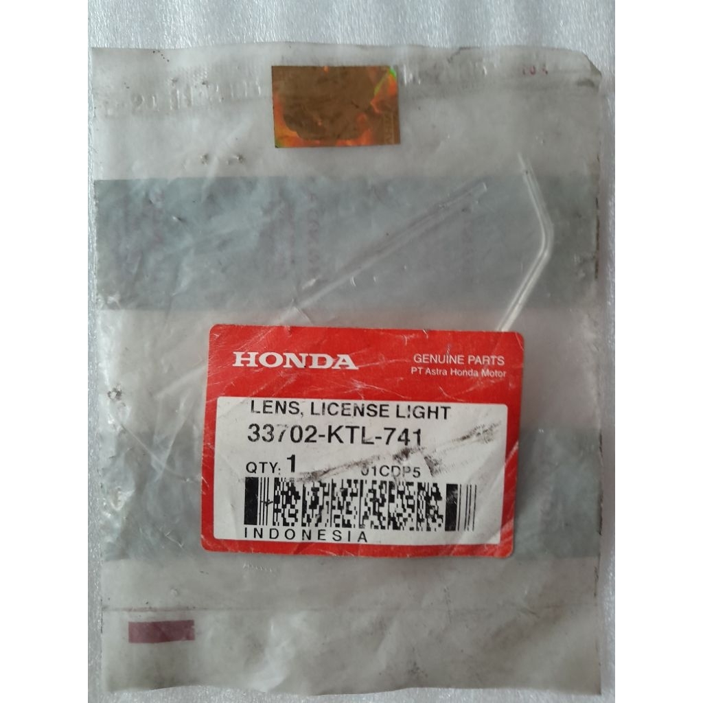 Mika kaca lens license light honda supra fit new original baru AHM 33702-KTL-741