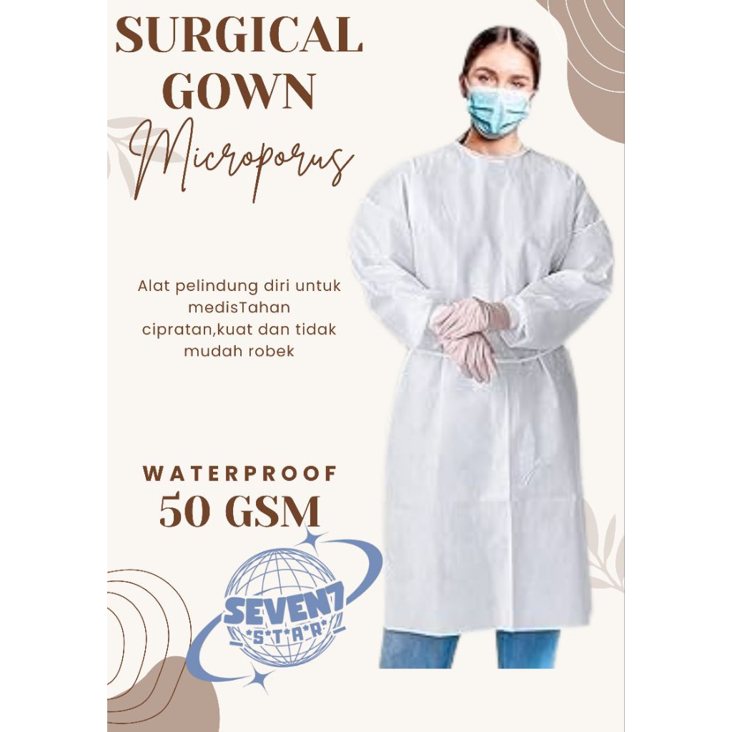 SURGICAL GOWN MICROPORUS PROMO MURAH [WATERPROOF] APD GOWN MEDIS