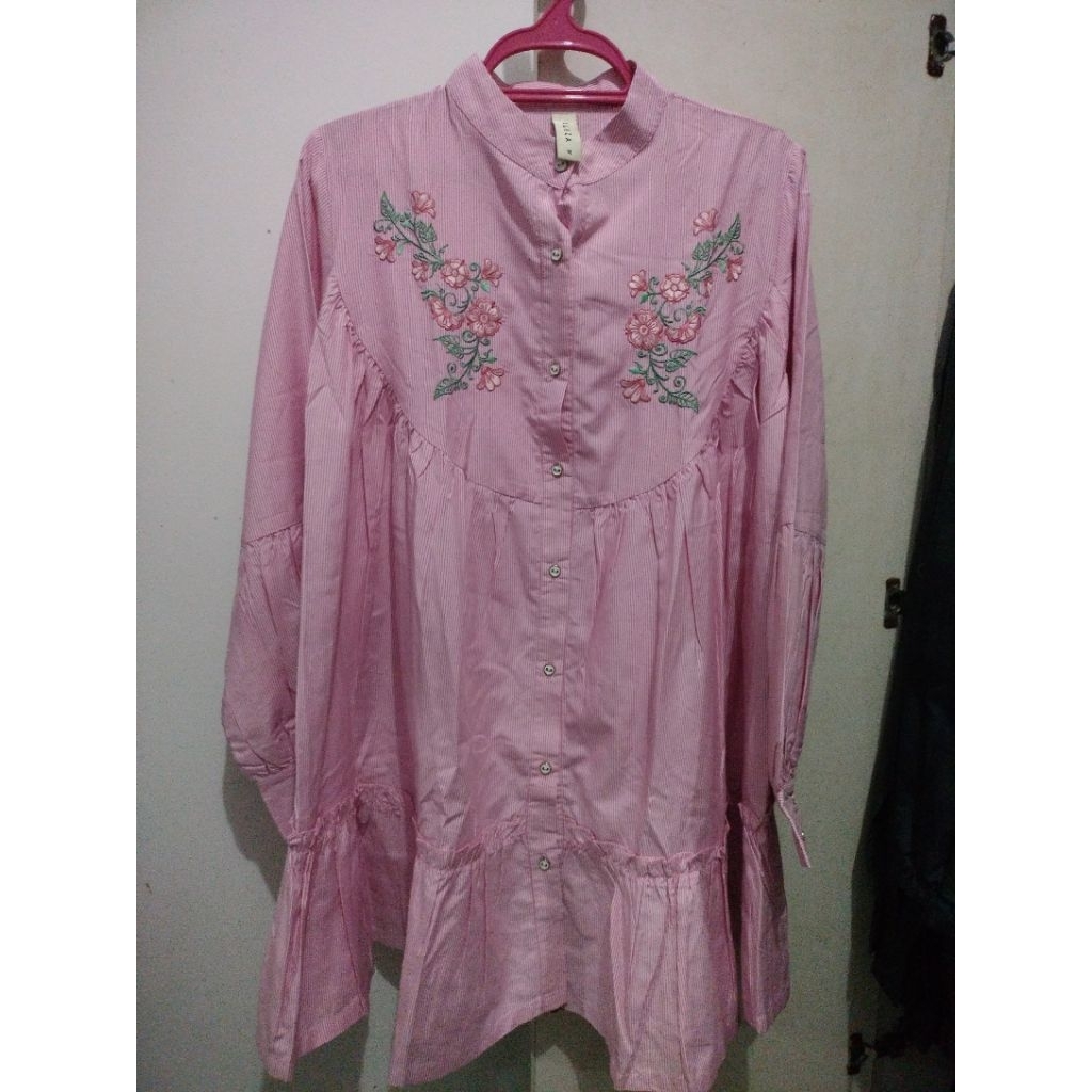 aleza label tunik pink (baca deskripsi)