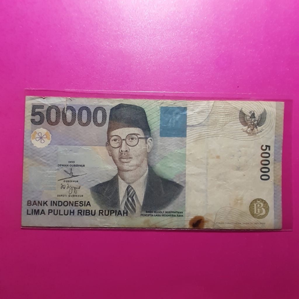 uang kuno 50000 rupiah wr. supratman