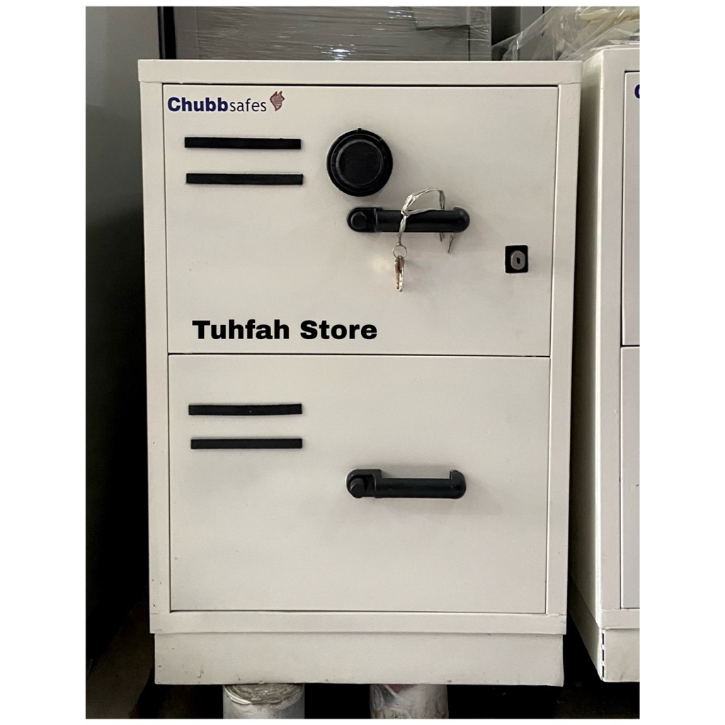 READY RPF Chubb 2 Laci Fireproof Brankas Chubbsafes Bekas Tahan Api Safety Box Fire proof