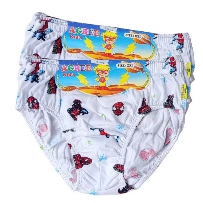 3pcs Celana Dalam Anak Agree Kids Bahan Katun Lembut Motif Spiderman