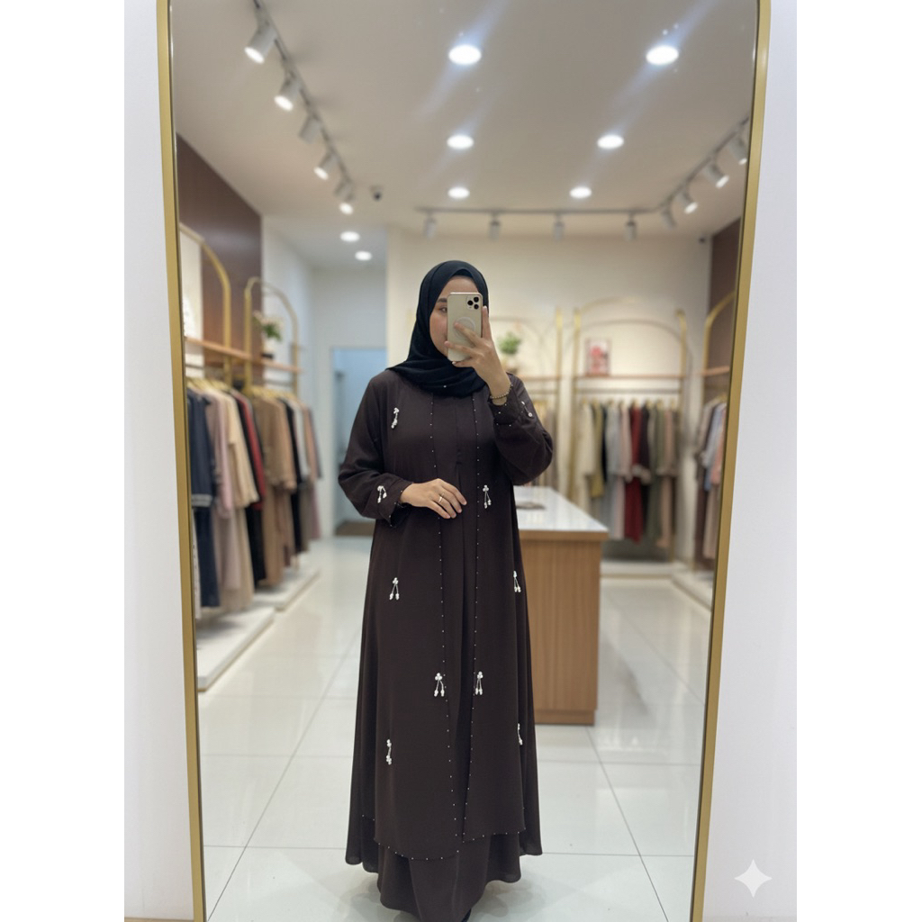 RULLA-Syifa Abaya Gamis Payet Mutiara Anti UV Nyaman