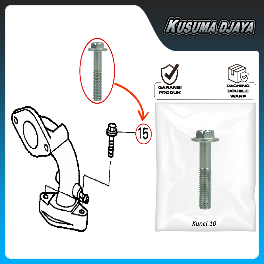 BAUD BAUT 6X25 MANIPUL KE HEAD KARISMA SUPRA X 125 KARBU SATUAN