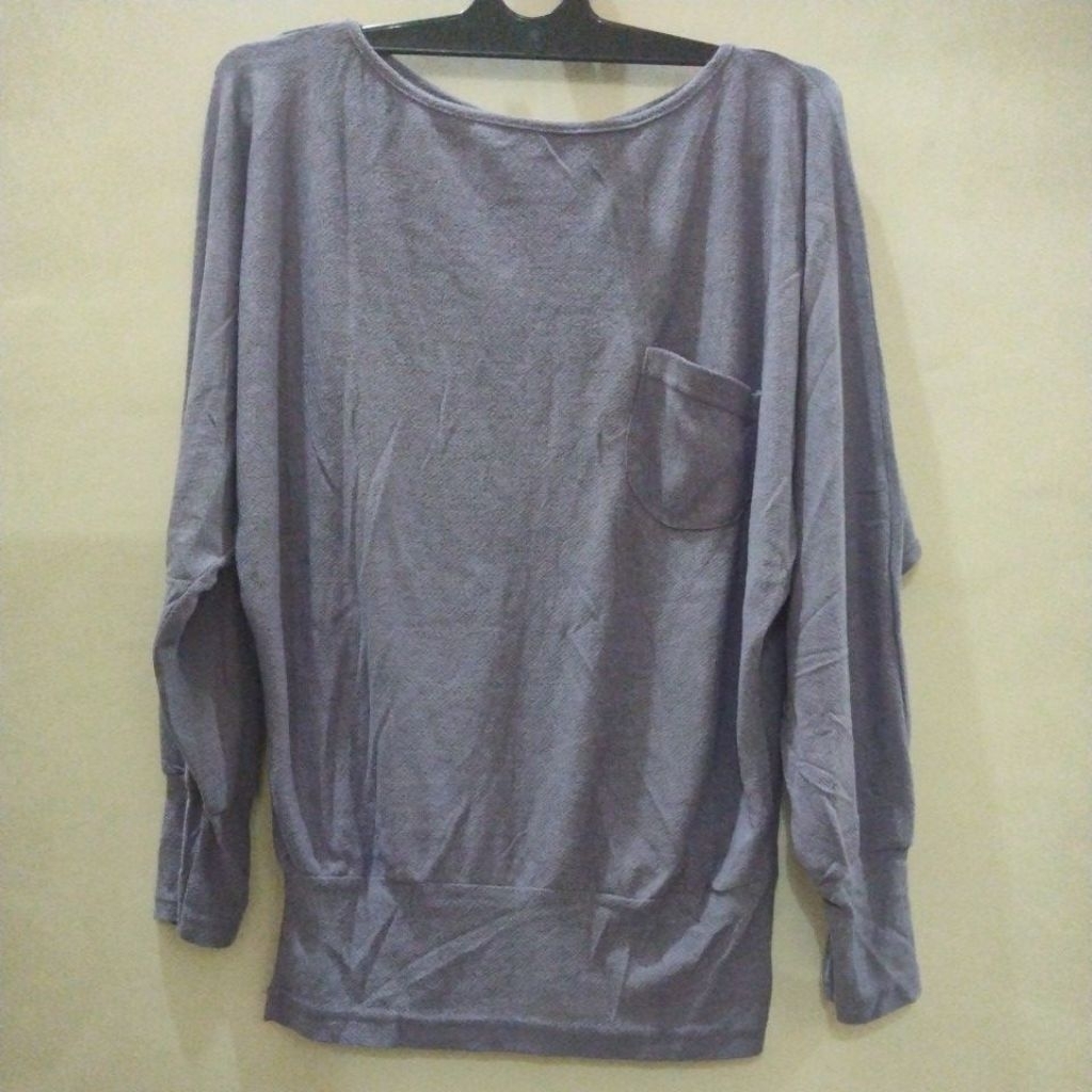 Kaos lengan panjang ungu bigsize