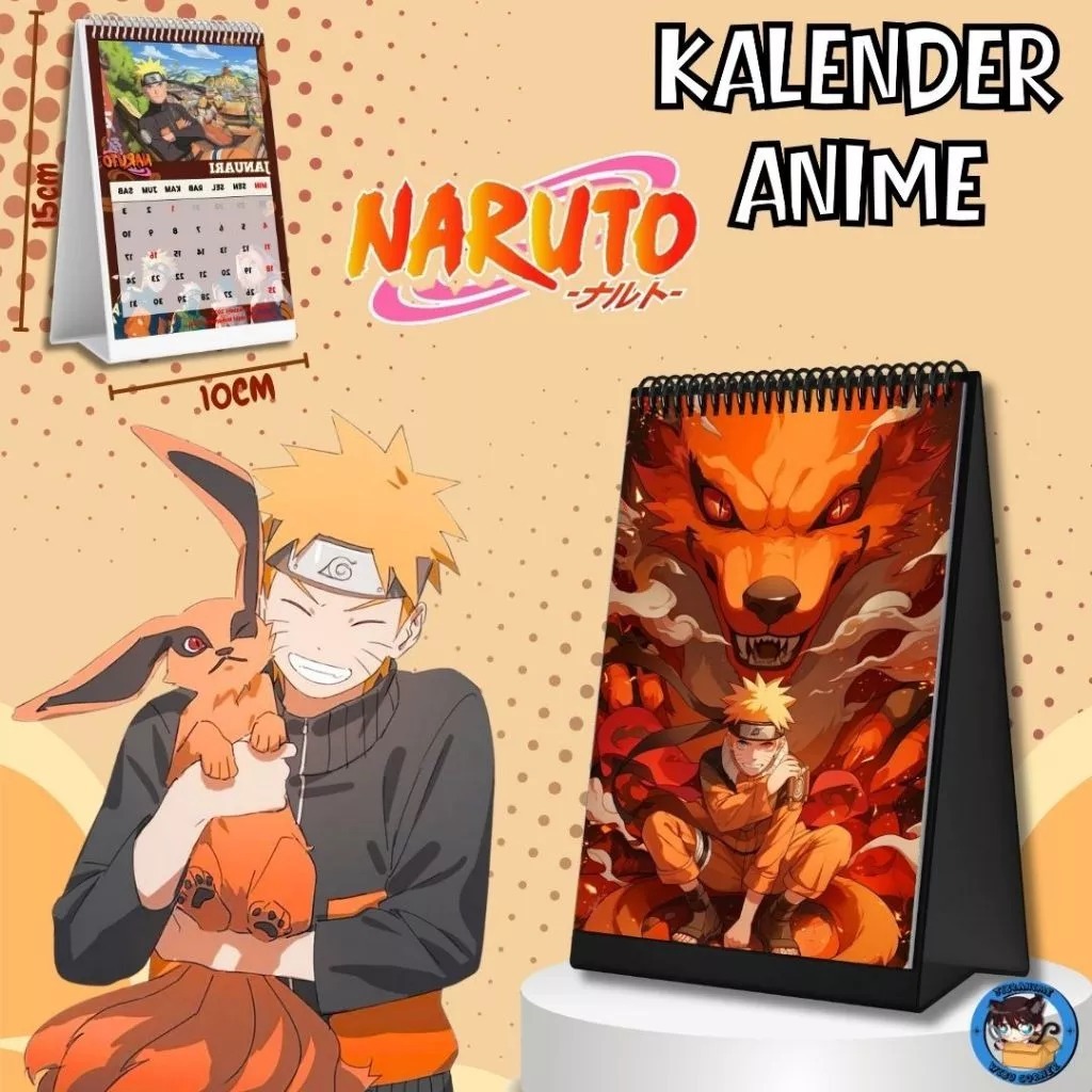 Kalender Meja Anime Naruto Shippuden 2026 A6 – Soft Stand & Hard Stand