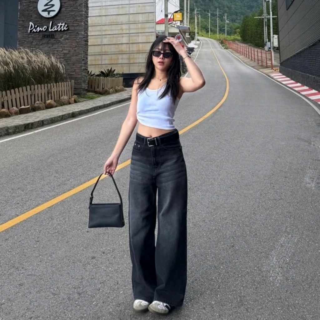 UNISEX Baggy Jeans Wanita Highwaist Loose Jeans Wanita Panjang Jeans Wanita Premium