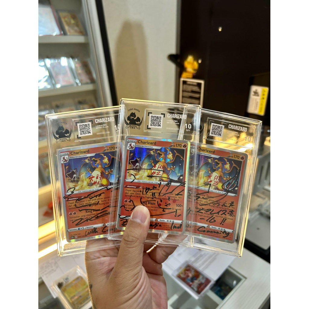 3 Buah Charizard ZMG 10 AUtO kartu POKEMON tcg card set indonesian NON (english japan psa box sr hr 