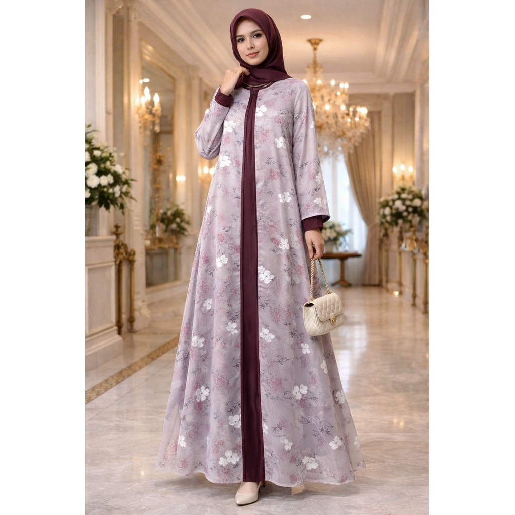 Gamis Motif Melayu - Baju muslim Terbaru - Gamis Malaysia Motif