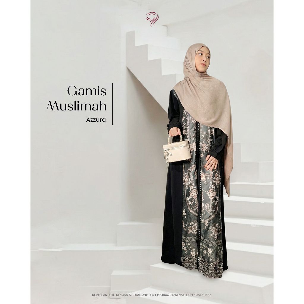 Ray'sah l Gamis Muslimah Wanita Dewasa Azzuraa Tangan Kancing Busui Friendly Untuk Ramadhan pengajia