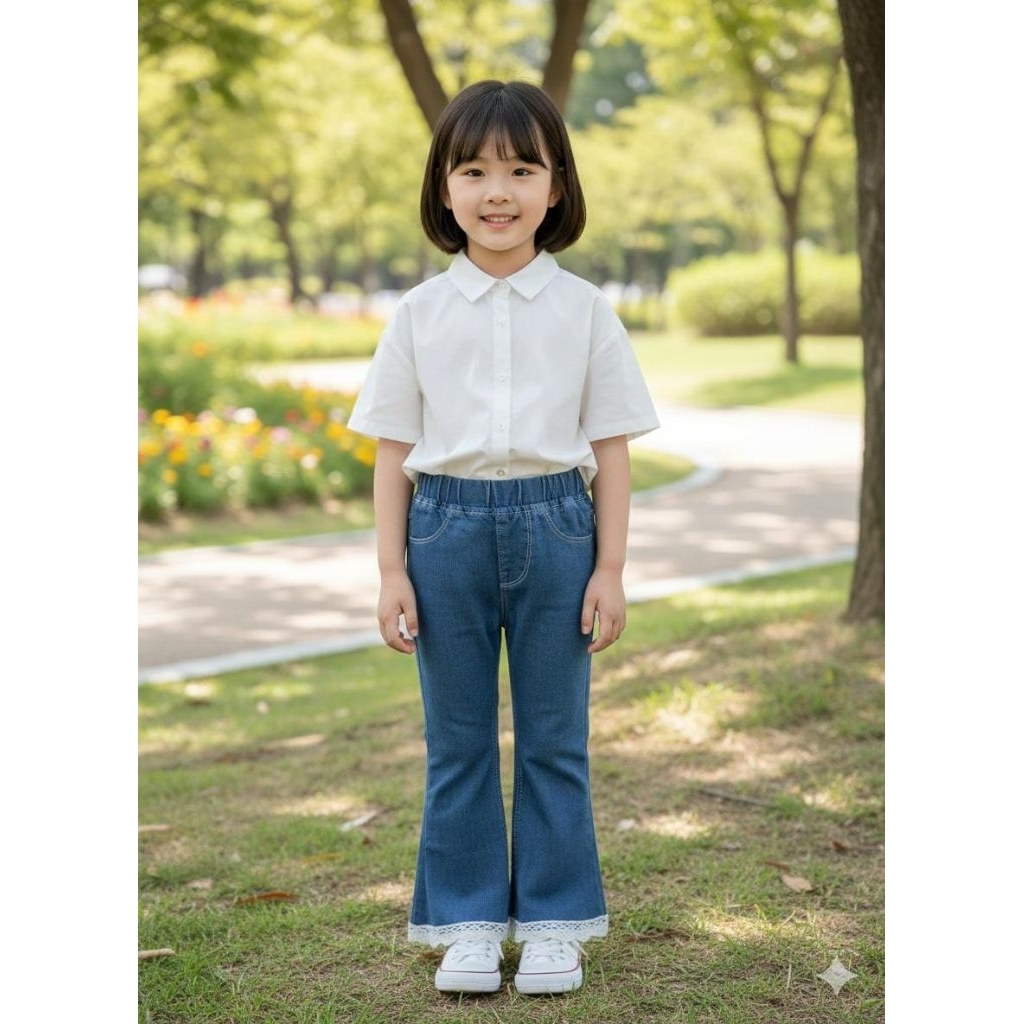 Jeans cutbray anak perempuan