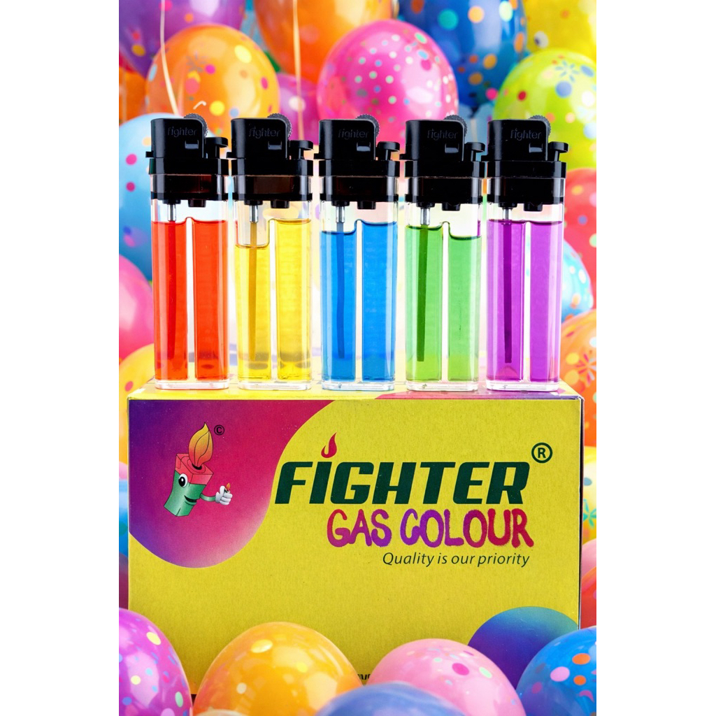 Korek roda mini kepala hitam Fighter colour mini