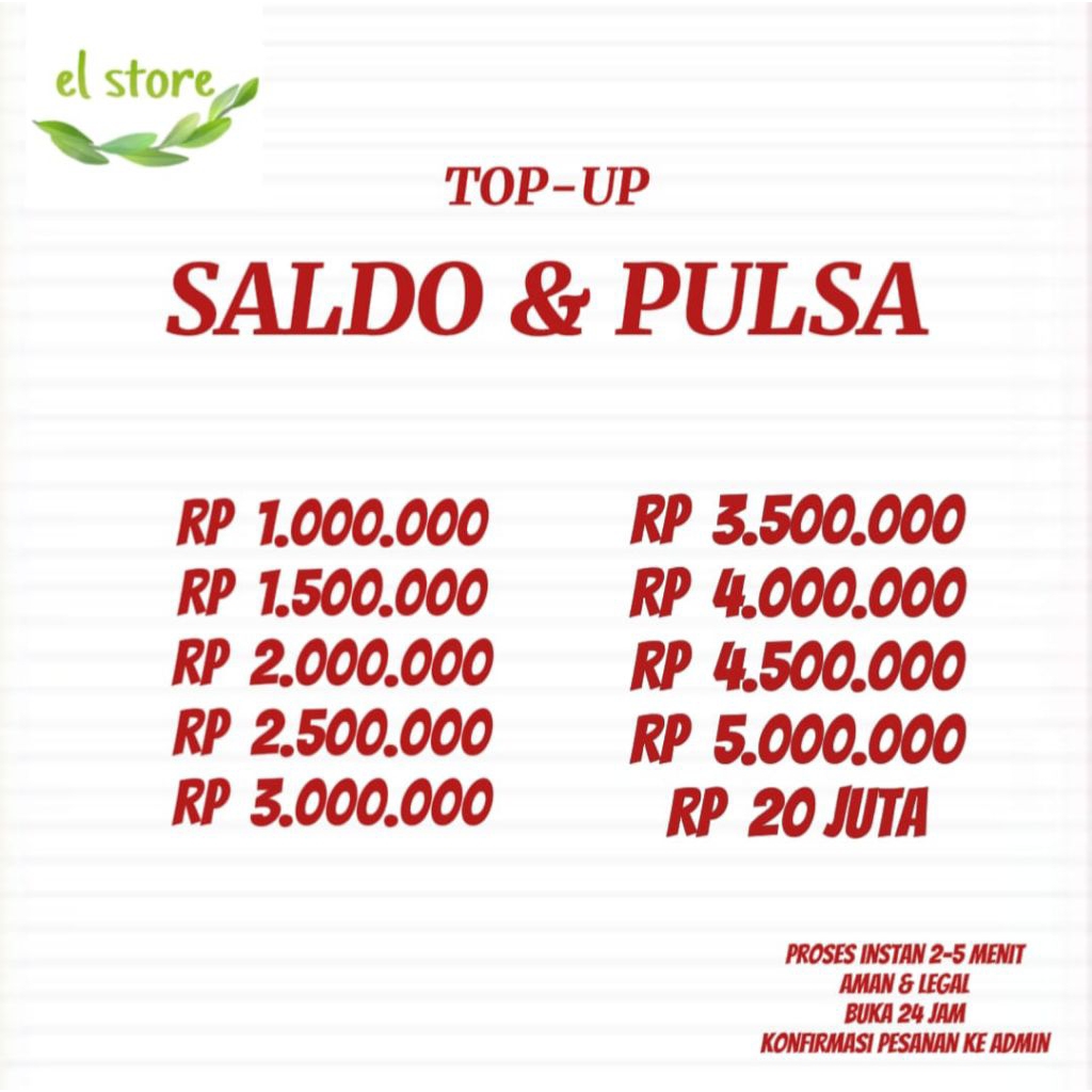 PROMO  ISI ULANG SALDO DAN PULSA MULAI DARI 1 JUTA - 10 JUTA