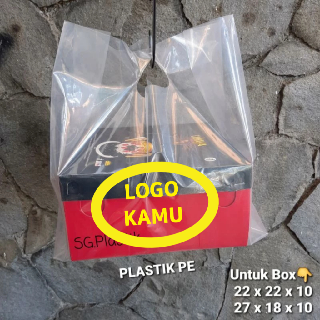 Plastik PE lipat Custom Sablon Plastik HD Lipat Plastik Box Donat Plastik Box Pizza Plastik brownis 