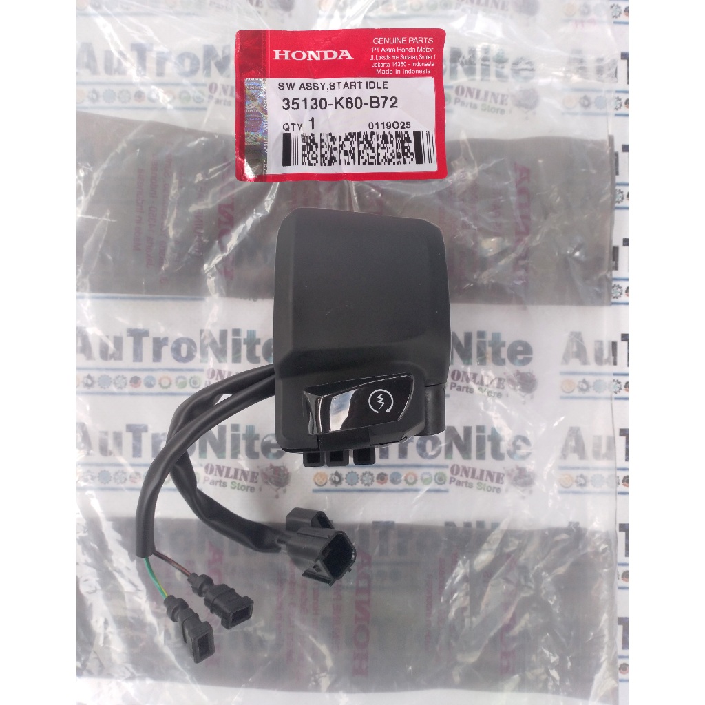 Holder Kanan Saklar Tombol Starter Set Switch Assy 35130-K60-B72 Original Honda Vario 125 non ISS 35