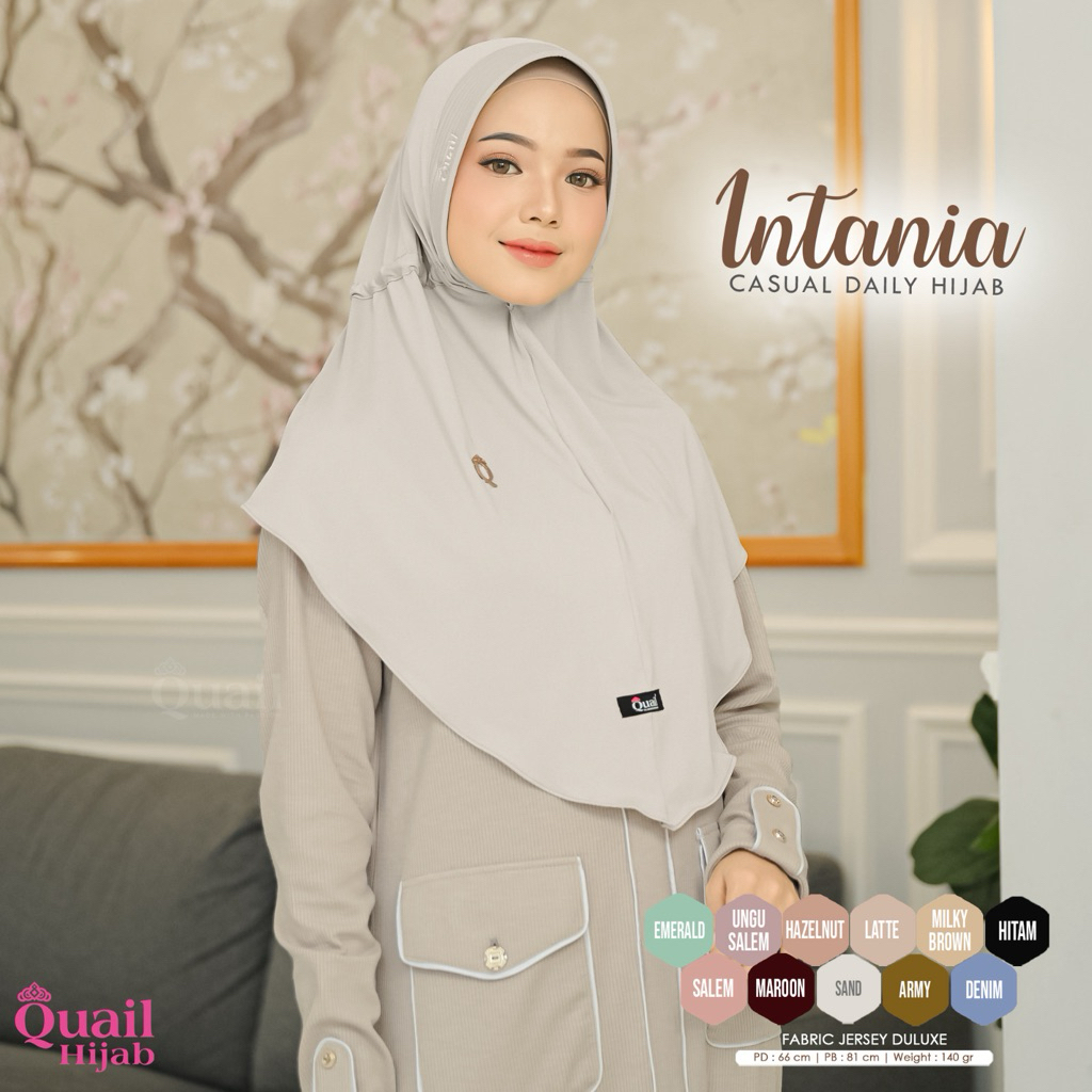 Quail Hijab - INTANIA HIJAB INSTAN TALI SERUT ORI QUAIL JERSEY PREMIUM ORIGINAL QUAIL HIJAB PAD BUSA