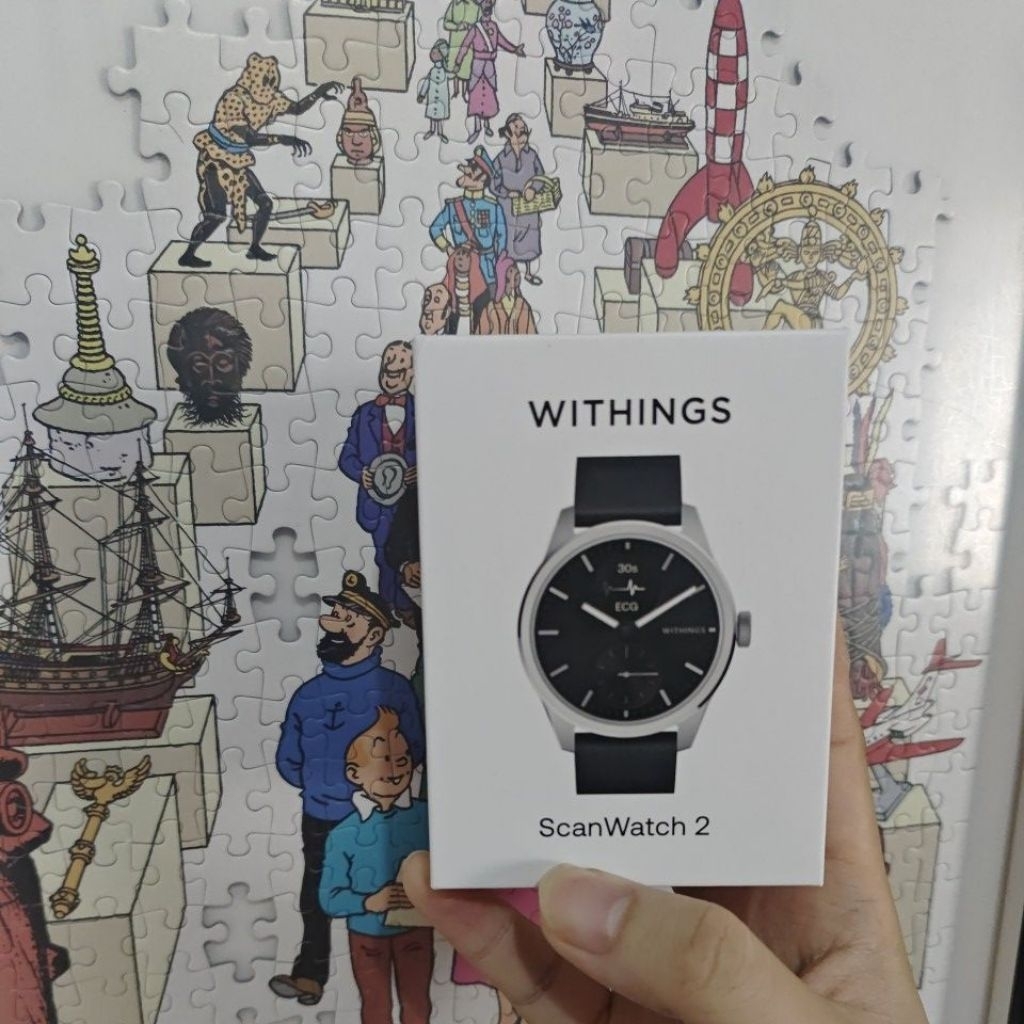 Withings ScanWatch 2 Hybrid Smartwatch 42 mm  - ECG, Temp, Suhu Tubuh , Tidur & Cycle Tracking (30 D