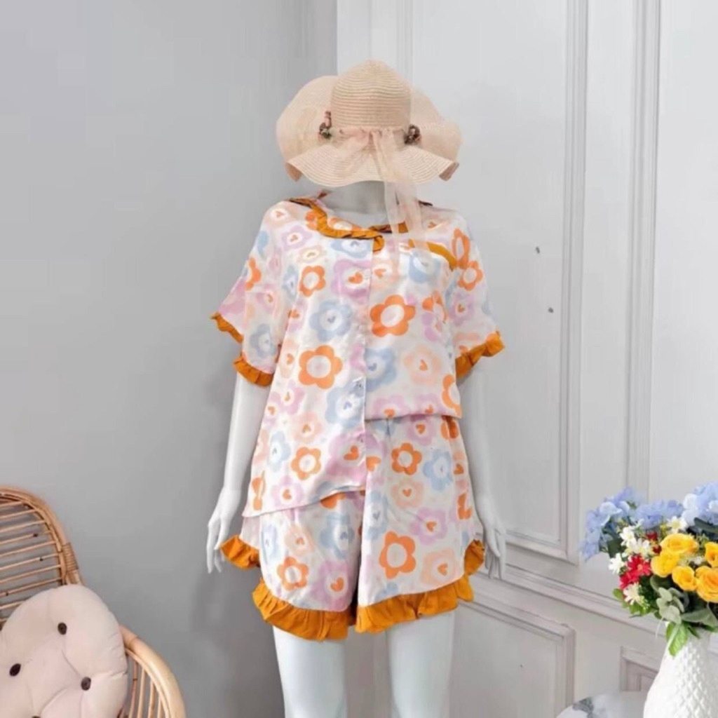 Cute Daisy (Jumbo) |Baju Santai Rumah | Baju Atasan Bawahan | One Set Gemas