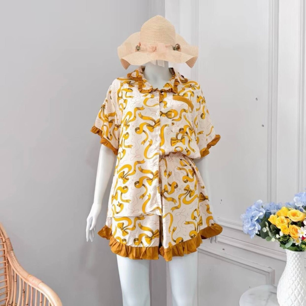 Cute Daisy (Jumbo) |Baju Santai Rumah | Baju Atasan Bawahan | One Set Gemas