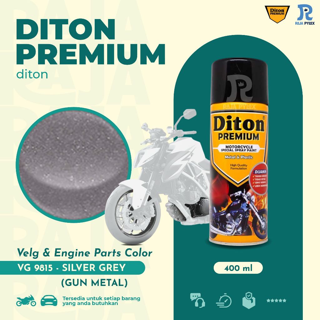 [TERMURAH] DITON PREMIUM VELG& ENGINE VG 9815 SILVER GREY CAT SEMPROT PYLOX PILOK