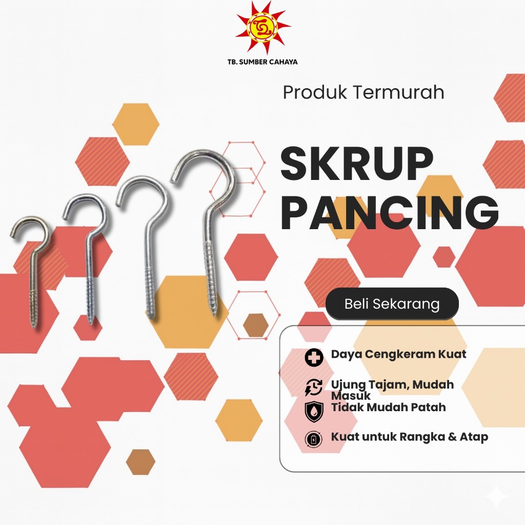 SKRUP PANCING Sekrup Skrup Gantungan tanda tanya ? / Skrup Kapstock /Srew Hook/Baut gantung besi/Gan