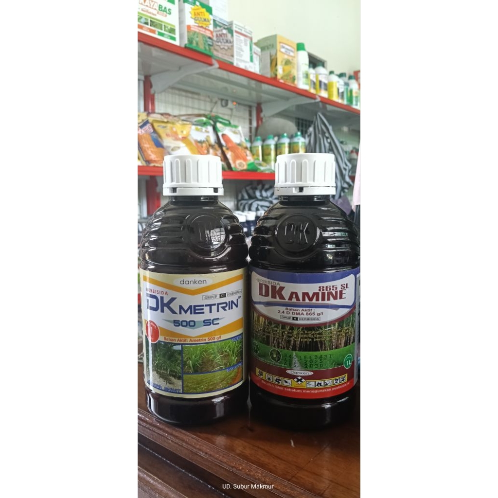PAKET EKONOMIS DK METRIN 500SC 1L & DK AMINE 865SL 1L (HERBISIDA SELEKTIF PEMBASMI RUMPUT TEBU)